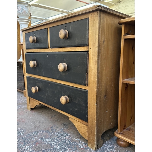 112 - A Victorian pine chest of drawers - approx. 79cm high x 91cm wide x 44cm deep