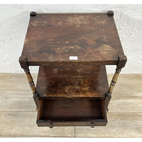 20 - A 19th century rosewood two tier side table/whatnot - approx. 66cm high x 51cm wide x 40cm deep