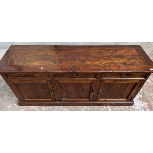 37B - A contemporary Lombok Indonesian hardwood sideboard - approx. 82cm high x 180cm wide x 51cm deep