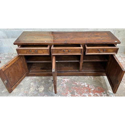 37B - A contemporary Lombok Indonesian hardwood sideboard - approx. 82cm high x 180cm wide x 51cm deep