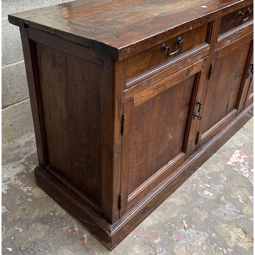 37B - A contemporary Lombok Indonesian hardwood sideboard - approx. 82cm high x 180cm wide x 51cm deep