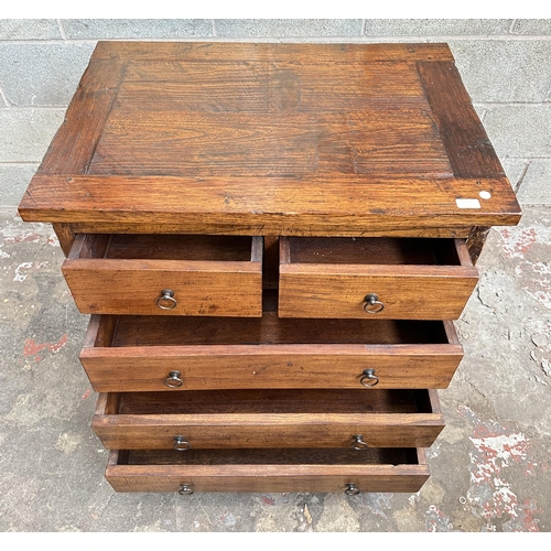 37C - A contemporary hardwood chest of drawers - approx. 85.5cm high x 85cm wide x 60cm deep