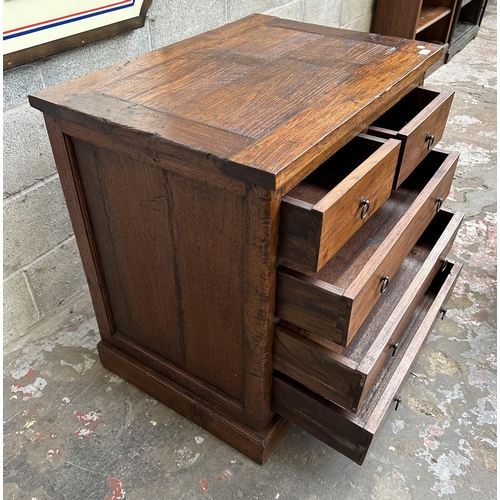 37C - A contemporary hardwood chest of drawers - approx. 85.5cm high x 85cm wide x 60cm deep