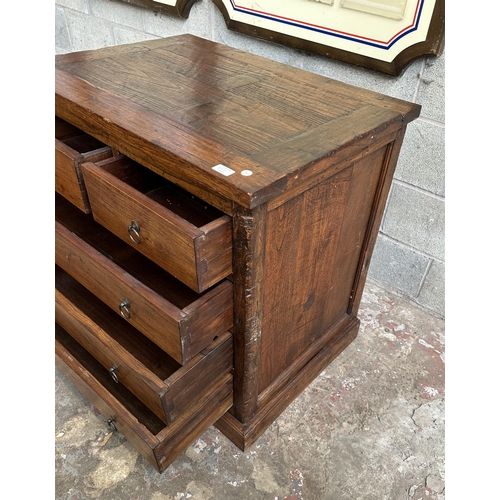 37C - A contemporary hardwood chest of drawers - approx. 85.5cm high x 85cm wide x 60cm deep