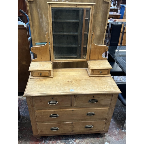 40 - A Victorian pine dressing chest - approx. 146cm high x 91cm wide x 45cm deep