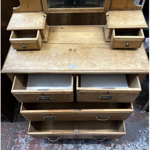 40 - A Victorian pine dressing chest - approx. 146cm high x 91cm wide x 45cm deep