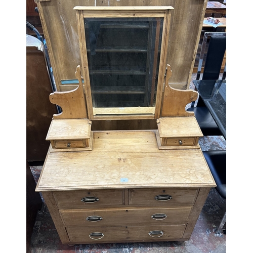 40 - A Victorian pine dressing chest - approx. 146cm high x 91cm wide x 45cm deep