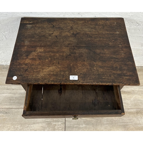 41 - A Georgian oak side table - approx. 69cm high x 63cm wide x 42cm deep