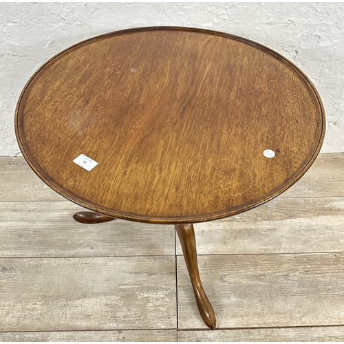 45 - A Georgian style mahogany circular tripod pedestal side table - approx. 51cm high x 59cm diameter