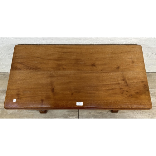 47 - An early 20th century bespoke mahogany twin pedestal coffee table - approx. 53cm high x 45cm wide x ... 