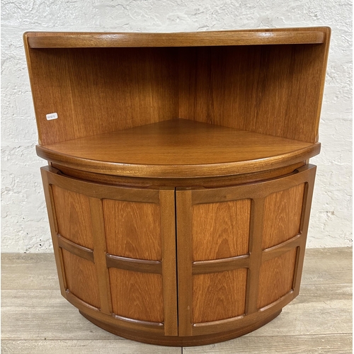 56 - A mid 20th century Nathan teak corner cabinet - approx. 76cm high x 63cm wide x 45cm deep