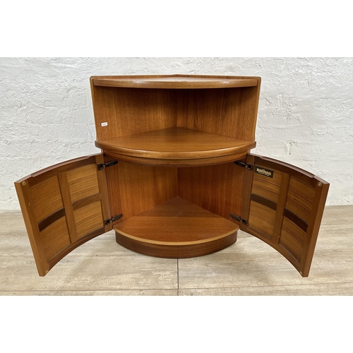 56 - A mid 20th century Nathan teak corner cabinet - approx. 76cm high x 63cm wide x 45cm deep