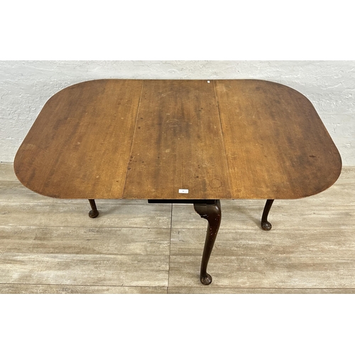 64 - Three pieces of furniture, one Edwardian mahogany Sutherland drop leaf occasional table, one early 2... 