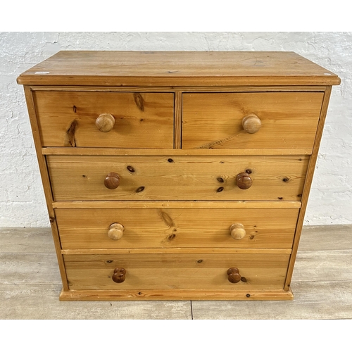 68A - A Victorian style solid pine chest of drawers - approx. 87.5cm high x 92cm wide x 44cm deep