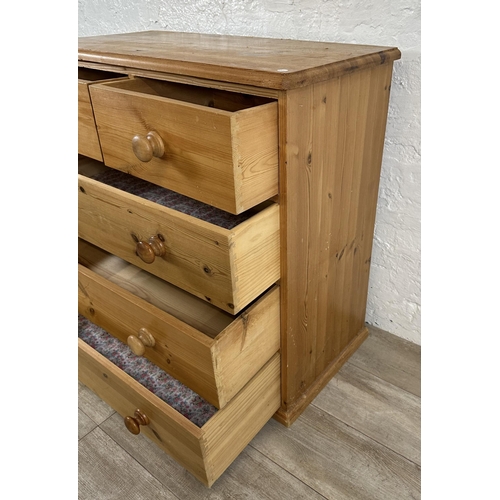 68A - A Victorian style solid pine chest of drawers - approx. 87.5cm high x 92cm wide x 44cm deep