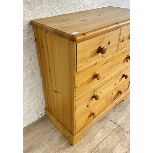 68B - A Victorian style solid pine chest of drawers - approx. 97cm high x 93cm wide x 44cm deep