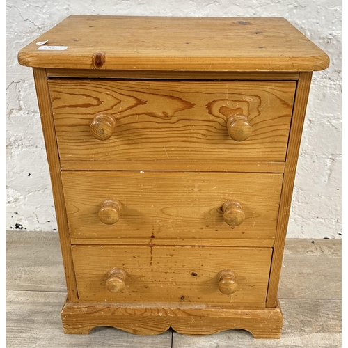 68C - A Victorian style solid pine miniature chest of drawers - approx. 55cm high x 43cm wide x 30cm deep