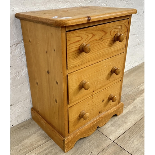 68C - A Victorian style solid pine miniature chest of drawers - approx. 55cm high x 43cm wide x 30cm deep