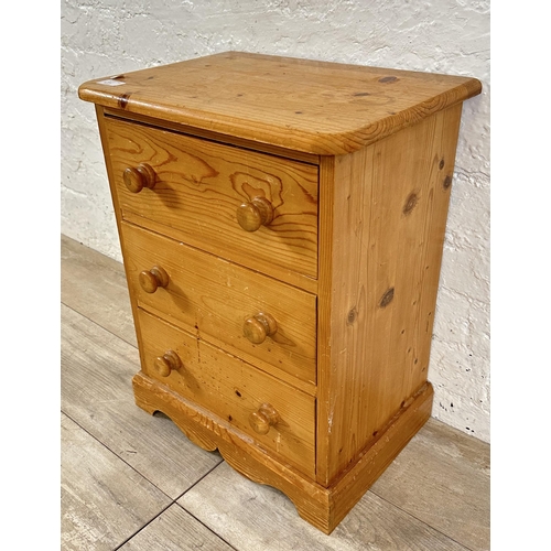 68C - A Victorian style solid pine miniature chest of drawers - approx. 55cm high x 43cm wide x 30cm deep