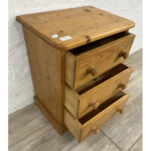 68C - A Victorian style solid pine miniature chest of drawers - approx. 55cm high x 43cm wide x 30cm deep