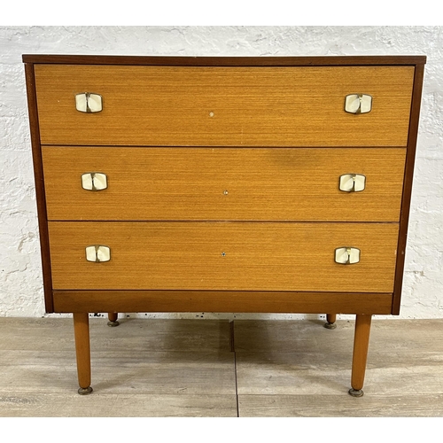 71 - A mid 20th century teak chest of drawers - approx. 75cm high x 76cm wide x 43cm deep