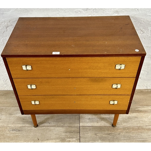 71 - A mid 20th century teak chest of drawers - approx. 75cm high x 76cm wide x 43cm deep