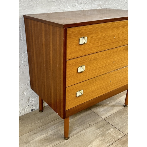 71 - A mid 20th century teak chest of drawers - approx. 75cm high x 76cm wide x 43cm deep