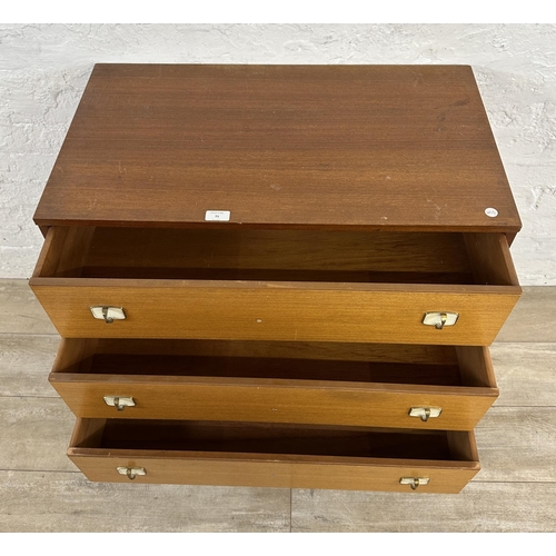 71 - A mid 20th century teak chest of drawers - approx. 75cm high x 76cm wide x 43cm deep