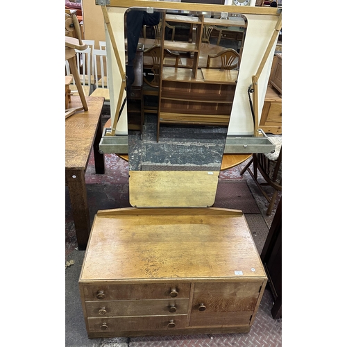 78 - A mid 20th century oak dressing chest - approx. 165cm high x 91cm wide x 46cm deep