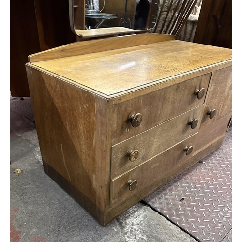 78 - A mid 20th century oak dressing chest - approx. 165cm high x 91cm wide x 46cm deep