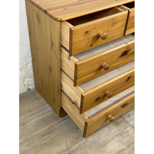 83 - A modern pine chest of drawers - approx. 74cm high x 80cm wide x 39cm deep