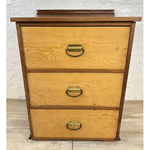 84 - A mid 20th century bespoke wooden chest of drawers - approx. 87cm high x 63cm wide x 51cm deep