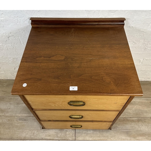 84 - A mid 20th century bespoke wooden chest of drawers - approx. 87cm high x 63cm wide x 51cm deep