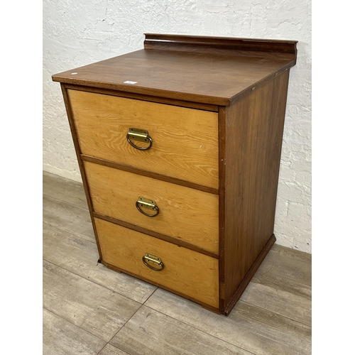 84 - A mid 20th century bespoke wooden chest of drawers - approx. 87cm high x 63cm wide x 51cm deep