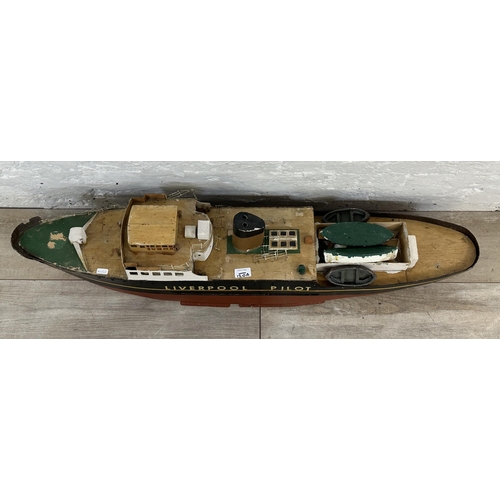 120A - A scratch built hand painted wooden model of a Liverpool Pilot boat - approx. 28cm high x 20cm wide ... 