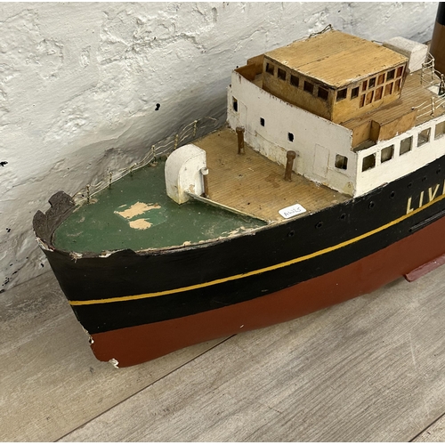 120A - A scratch built hand painted wooden model of a Liverpool Pilot boat - approx. 28cm high x 20cm wide ... 