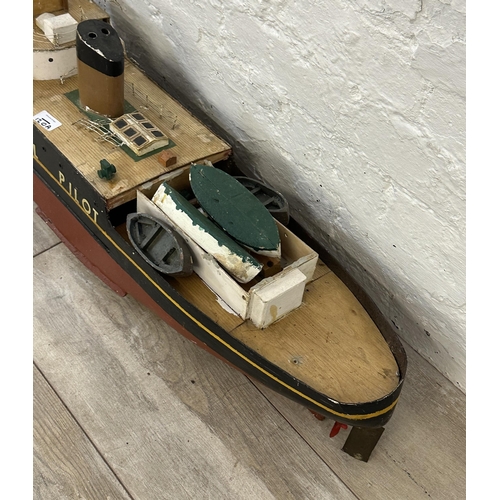 120A - A scratch built hand painted wooden model of a Liverpool Pilot boat - approx. 28cm high x 20cm wide ... 