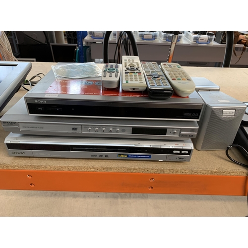 769 - A collection of items to include Sharp Monitor, Sony RDR-HX525 DVD recorder, vintage Telestars TV ga... 