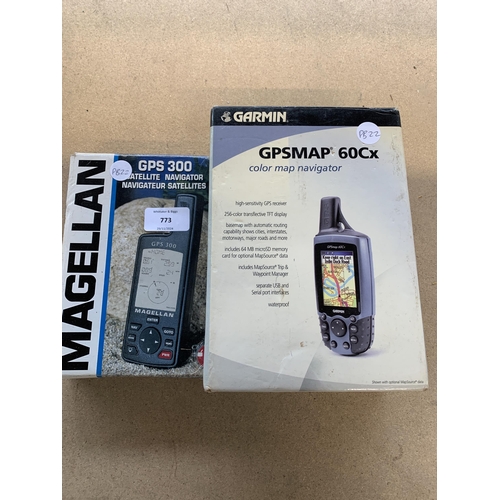 773 - Two boxed handheld GPS navigators, one Garmin 60Cx and one Magellan GPS 300