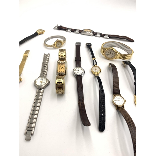 2126 - Eleven lady's wristwatches to include Smith's hand wind, Giorgio Armani quartz, Rotary hand wind, Se... 