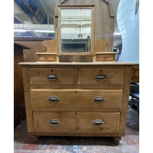 40 - A Victorian pine dressing chest - approx. 146cm high x 91cm wide x 45cm deep