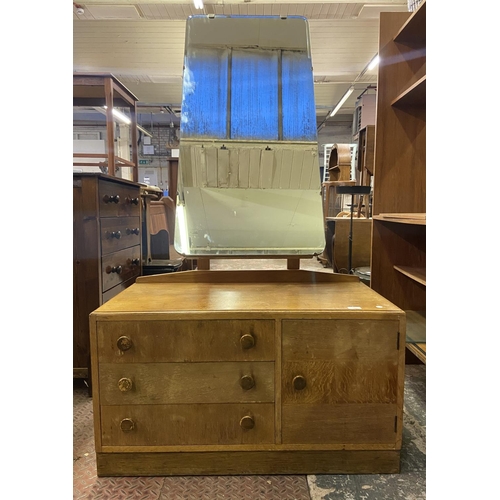 78 - A mid 20th century oak dressing chest - approx. 165cm high x 91cm wide x 46cm deep