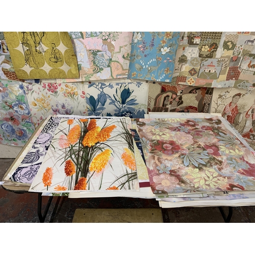 274 - A large collection of Roger Sumner hand painted decorative wallpaper and textile samples