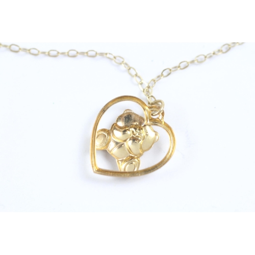 2010 - A 9ct gold forever friends bear pendant and chain - approx. gross weight 1.1g