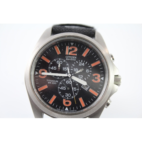 2114 - A Citizen Eco-Drive Titanium WR200 chronograph quartz men's wristwatch