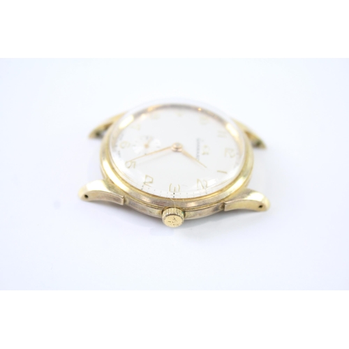 2117 - A Garrard 9ct gold cased hand wind men's watch head - approx. gross weight 26.36g