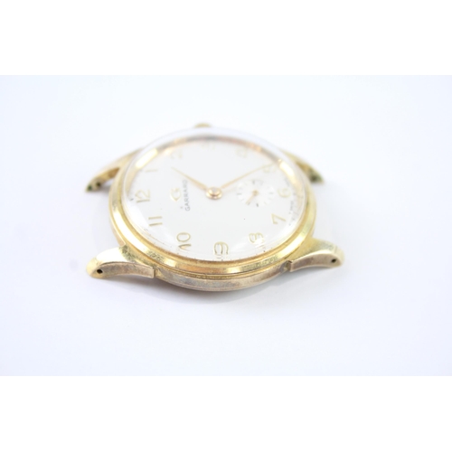 2117 - A Garrard 9ct gold cased hand wind men's watch head - approx. gross weight 26.36g