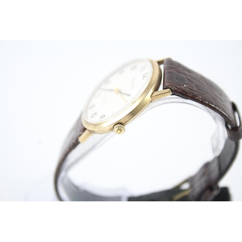 2124 - A 1970s Bulova Longchamp 9ct gold cased hand wind men's wristwatch