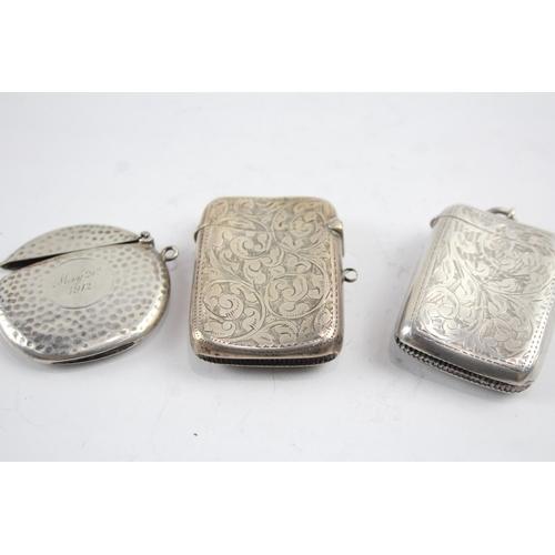 2183 - Three sterling silver vesta cases - approx. gross weight 74g