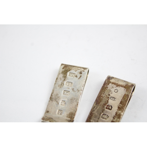 2193 - Two sterling silver men's money clips - approx. gross weight 35g